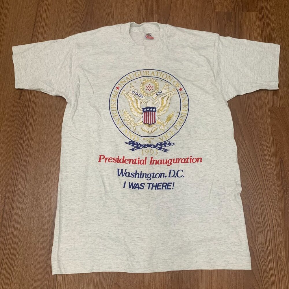 Vintage 1993  Presidential Inauguration Clinton Gore  Single Stitch T-Shirt Lrg